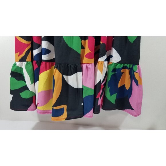 Buxom Couture Floral Long Sleeve Tiered Dress Size 1X with Pockets Spandex - Picture 5 of 14